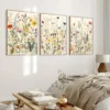 Modern Wild Flowers Leaves Botanical Nature Posters Watercolor Canvas Painting Living Room Bedroom Wall Art Pictures Home Decor