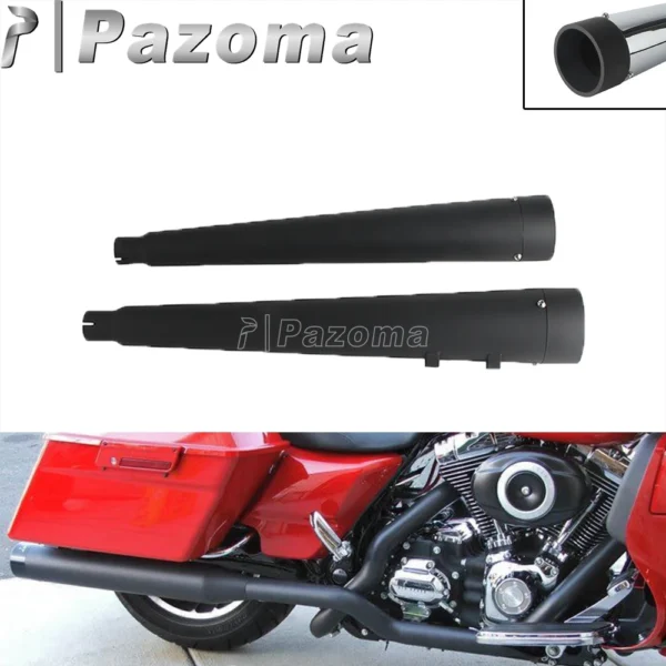 Steel Motorcycle Exhaust Pipe Muffler Slip-On With Silencer For Harley Touring Road Glide FLTR FLTRI Sidecar TLE Ultra 1995-2016