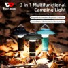 WEST BIKING Portable Camping Light 3 In 1 Multifunctional Outdoor LED Flashlight USB Charging Emergency Lamp Hanging Tent Light