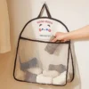 1Pc Hanging Mesh Storage Bag, Polyester Breathable & Washable Laundry Organizer, Wall-Mounted Underwear & Socks Sorting Pouch