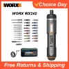 WORX WX242/240 Mini Cordless Electric Screwdriver Set - Rechargeable Smart Power Drill with 30 Bit Set, Portable & Lightweight
