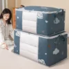 Large Capacity Clothes Storage Bag Organizer With Reinforced Handle Suitable For Blankets Bedding Foldable With Sturdy Zipper