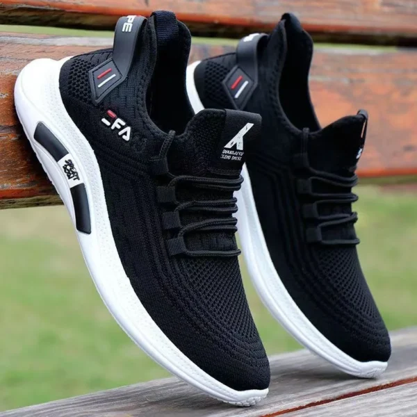 Men's summer breathable mesh shoes, dad shoes, men's sports and leisure shoes, anti slip and anti odor fly woven white shoes